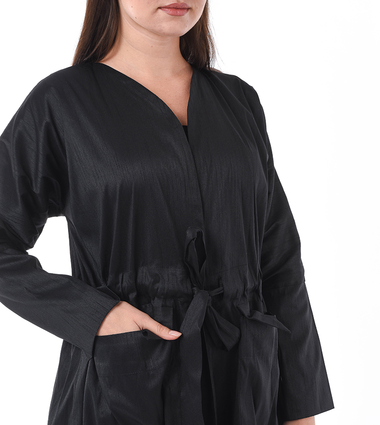 Drawstring Pocketed Casual Abaya