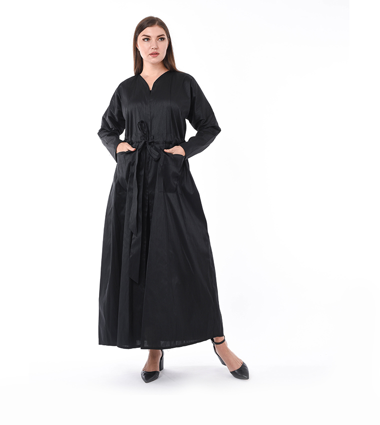 Drawstring Pocketed Casual Abaya