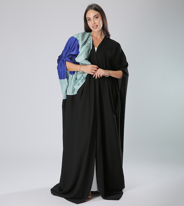 Sleeve Detailed V-Neck Abaya