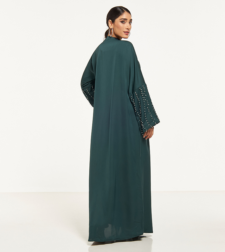Stone Embellished Abaya with Sheila