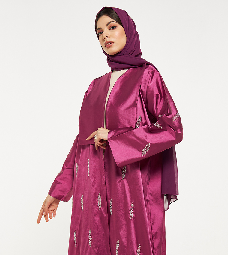 عباية مزخرفة بخرز مع طرحة 