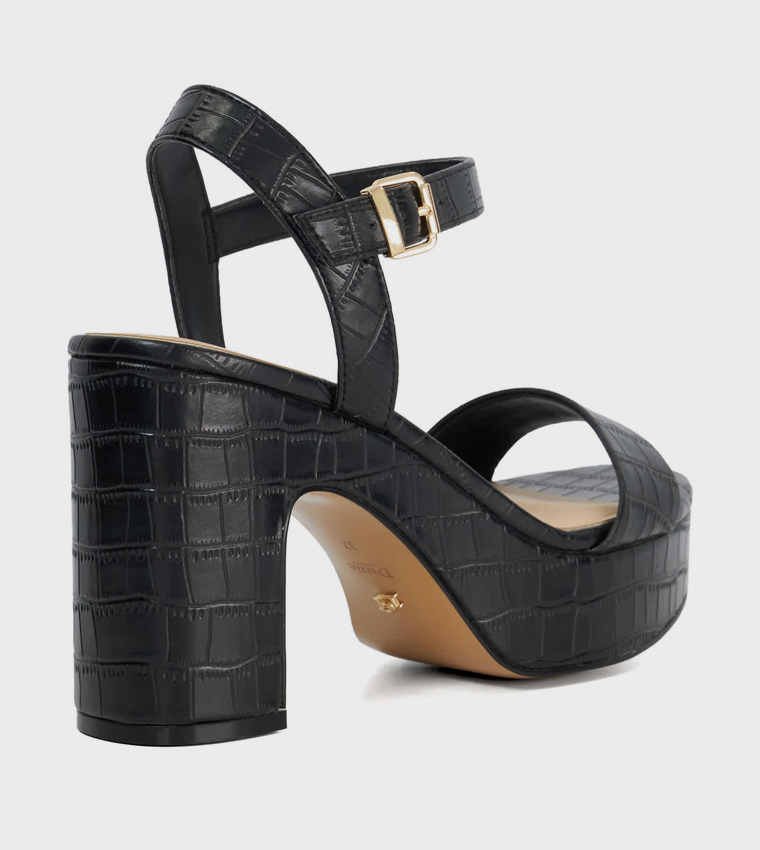 MONOTONE Ankle Strap Block Heel Sandals