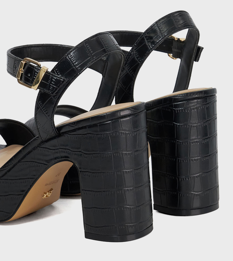 MONOTONE Ankle Strap Block Heel Sandals