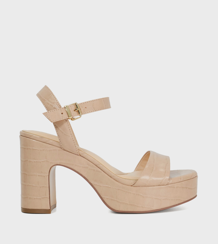 MONOTONE Ankle Strap Block Heel Sandals