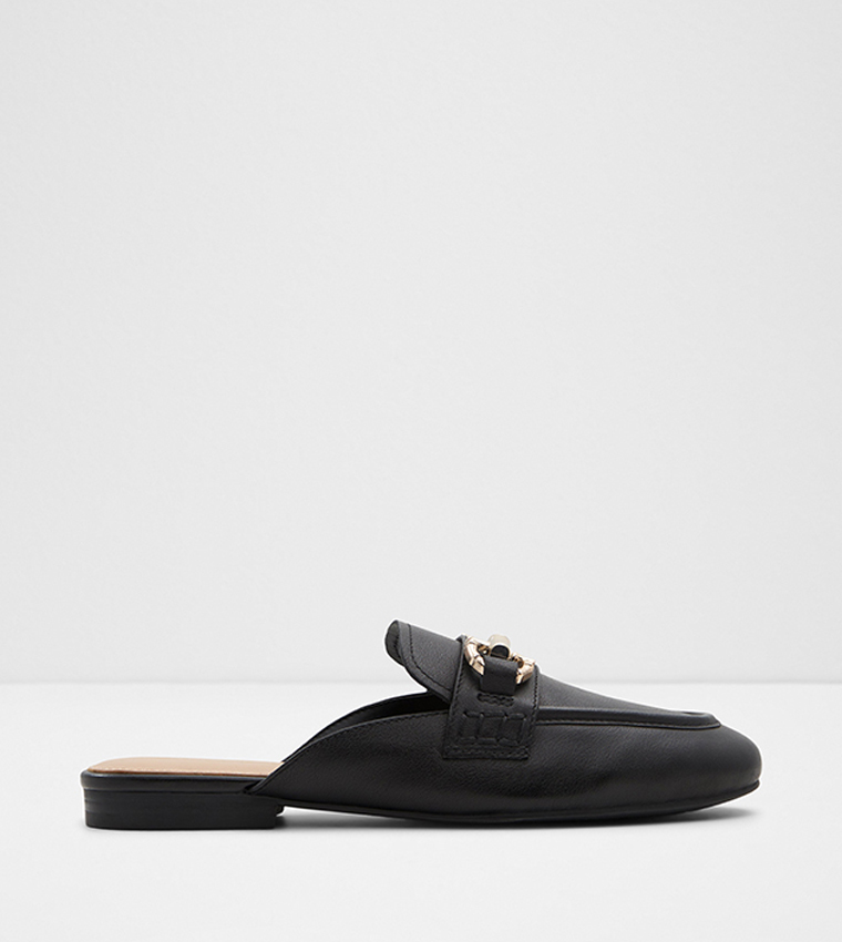 Buy Aldo MOSKA Textured Metal Accent Mules In Black 6thStreet Bahrain