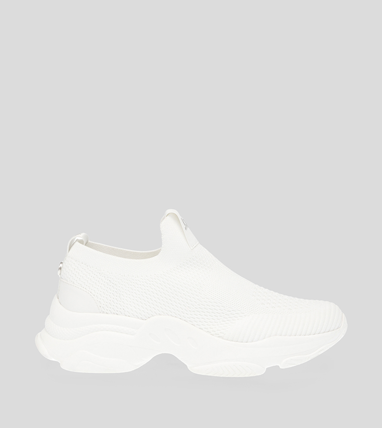 Buy Steve Madden MOVIN ON Knitted Slip On Shoes In White