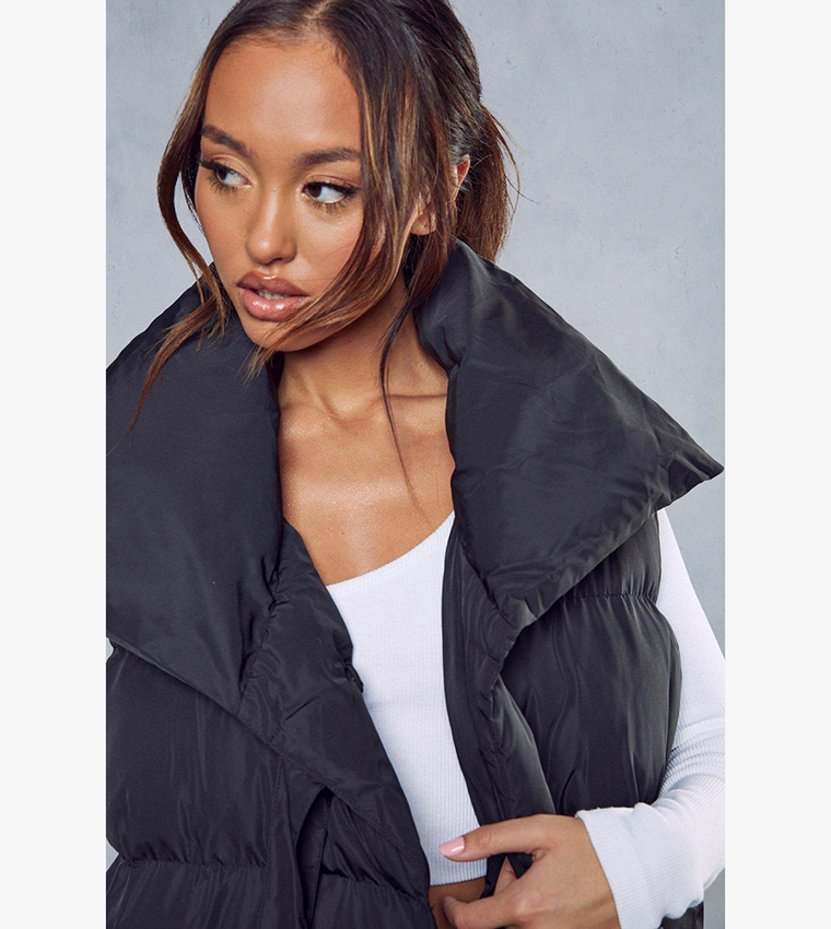 Misspap Oversized Collared Maxi Puffer Gilet