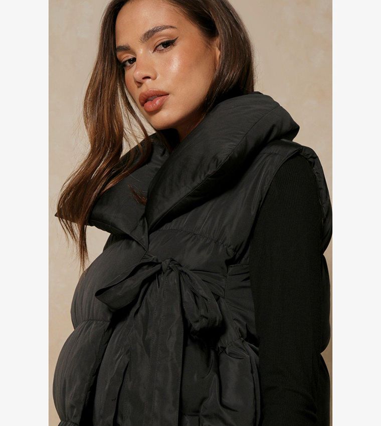 Recycled Oversized Collared Maxi Puffer Gilet