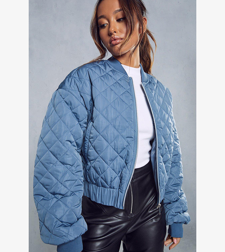 Quilted Oversized Bomber Jacket