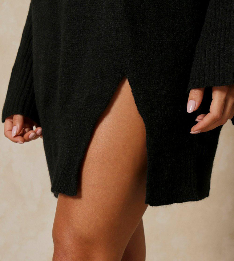 Split Detail Fluted Sleeves Sweater
