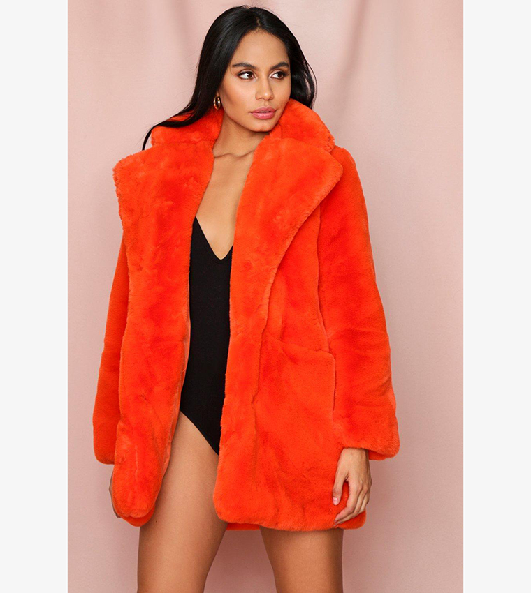 Coat Faux Fur & Sherpa By Stylus In Grey, Size: Xl main image 1