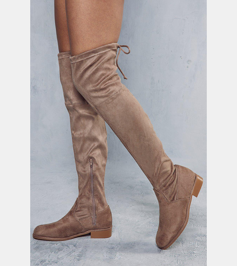 Over the knee hotsell tie back flat boots