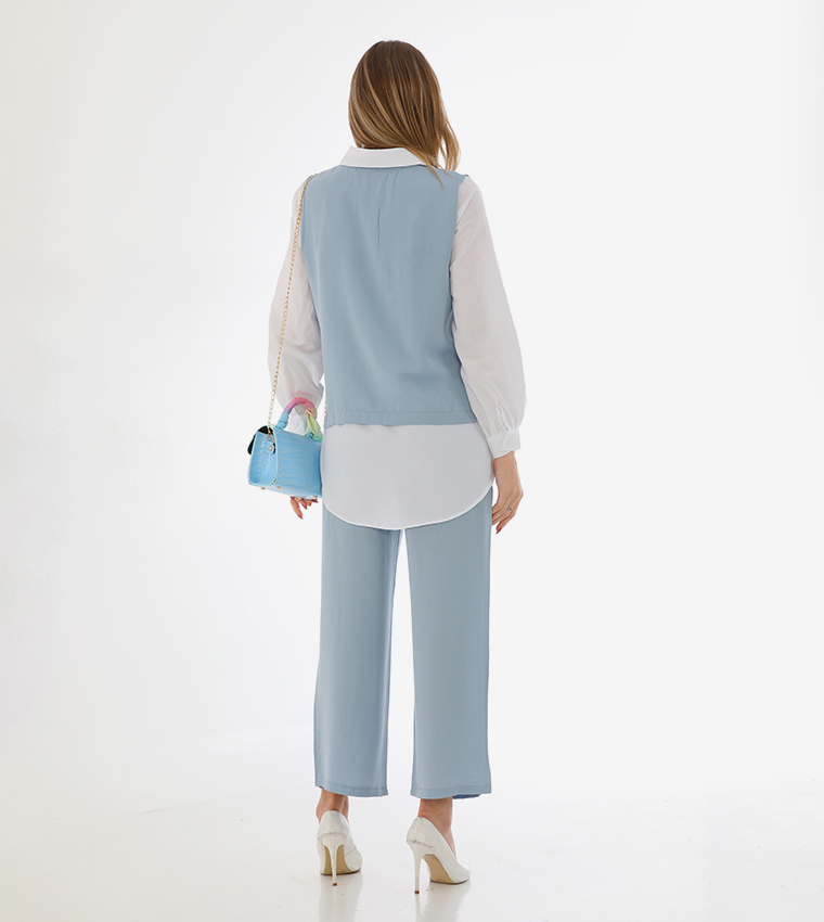 3-Piece Solid Long Sleeves Co-Ord Set