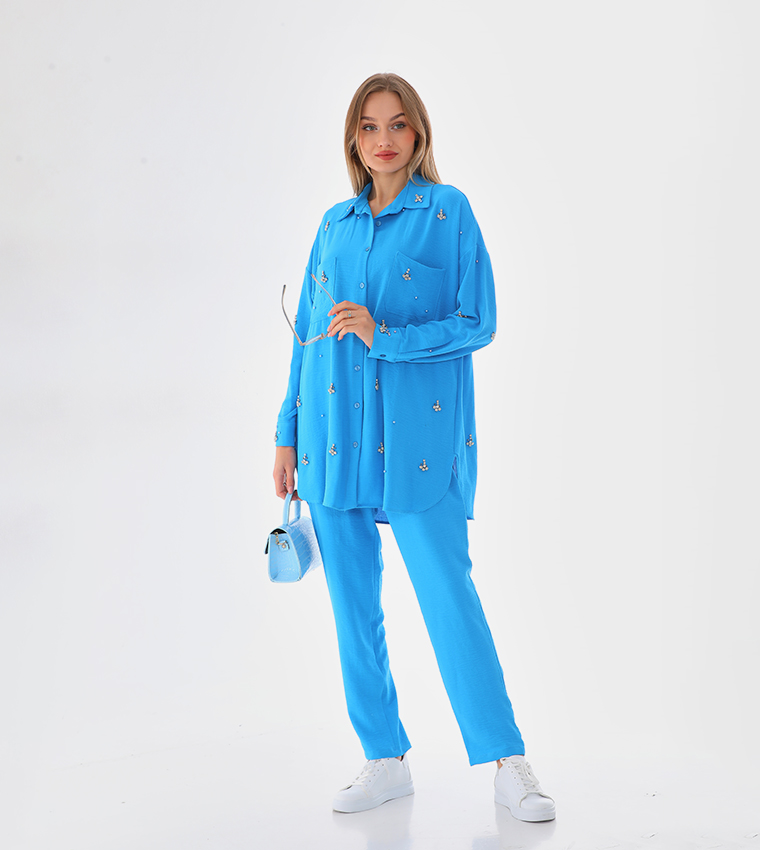 Embellished Long Sleeves Co-Ord Set