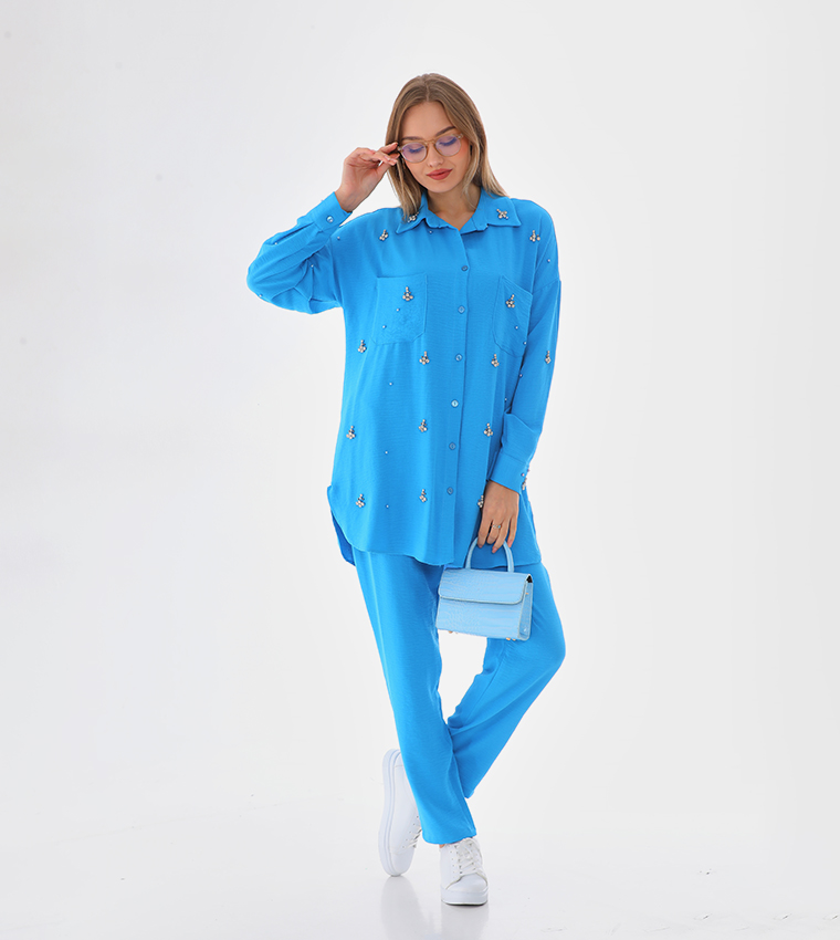 Embellished Long Sleeves Co-Ord Set