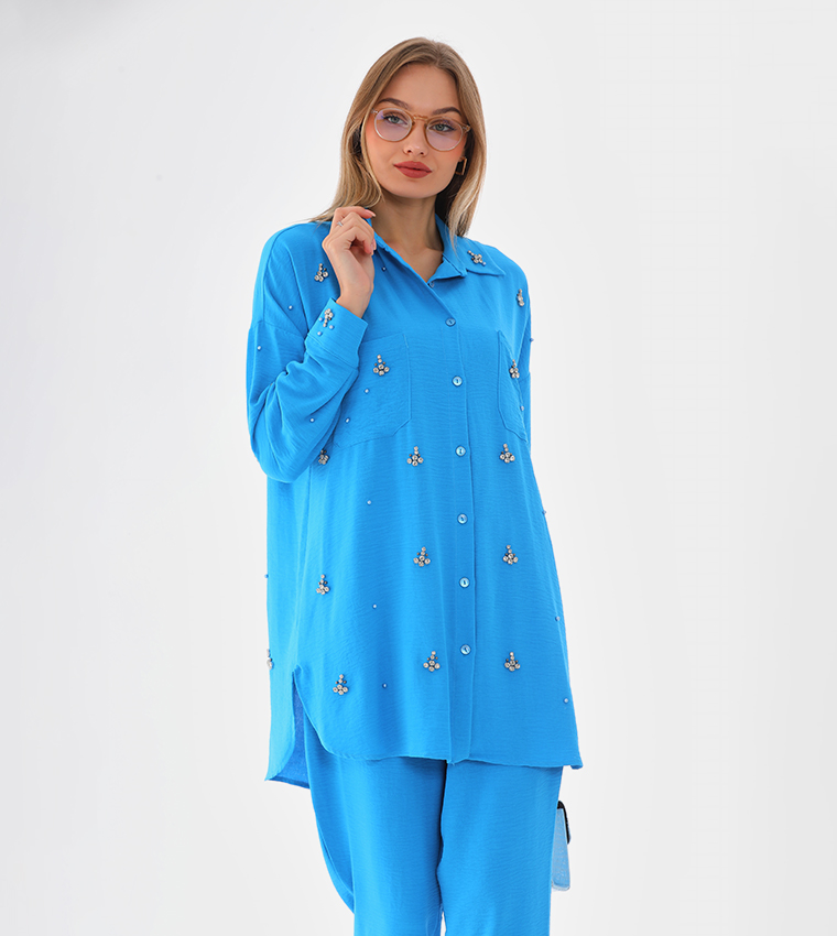 Embellished Long Sleeves Co-Ord Set