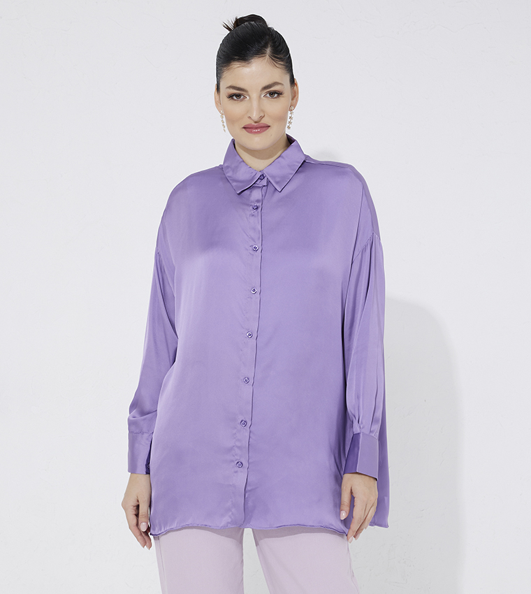 قميص ستان بأكمام طويلة