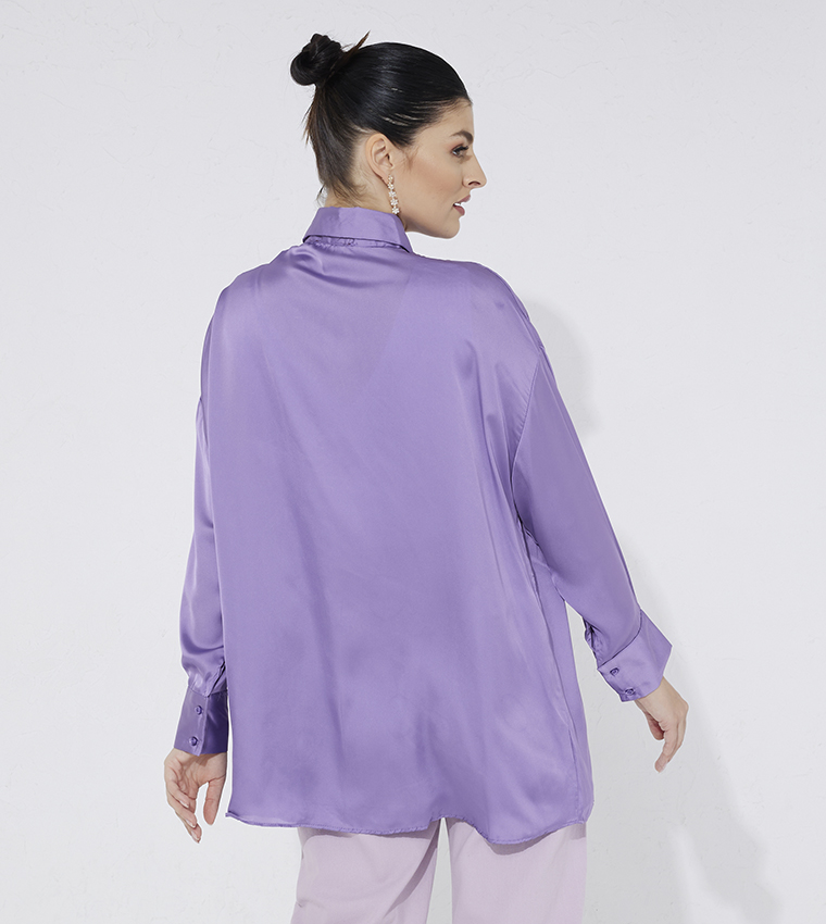 قميص ستان بأكمام طويلة