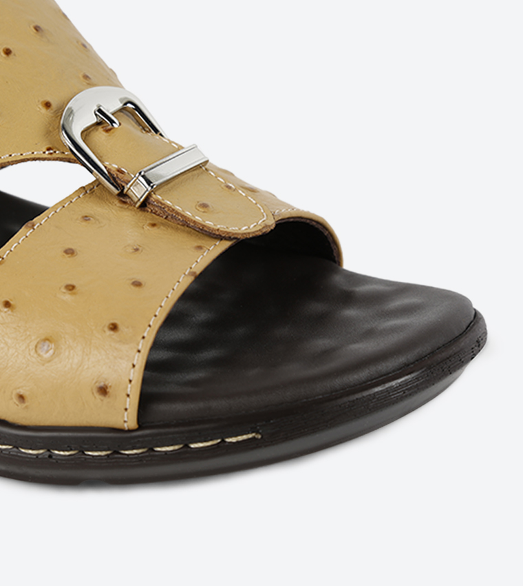 Summer Charms Sandals Mule Pink Ostrich Brown Lambskin