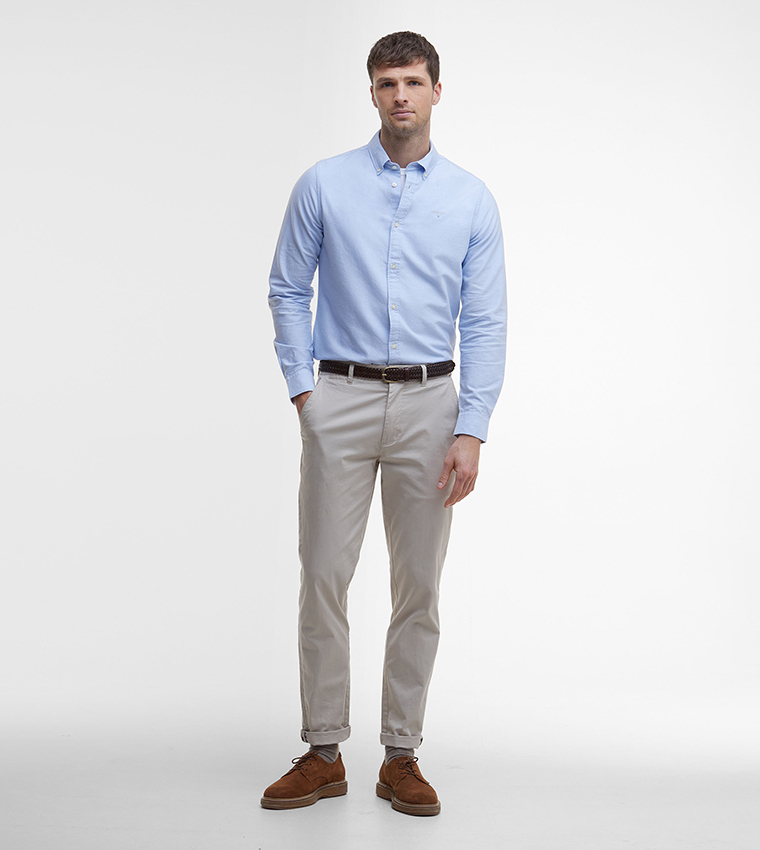 Logo Embroidered Oxtown Tailored Fit Shirt
