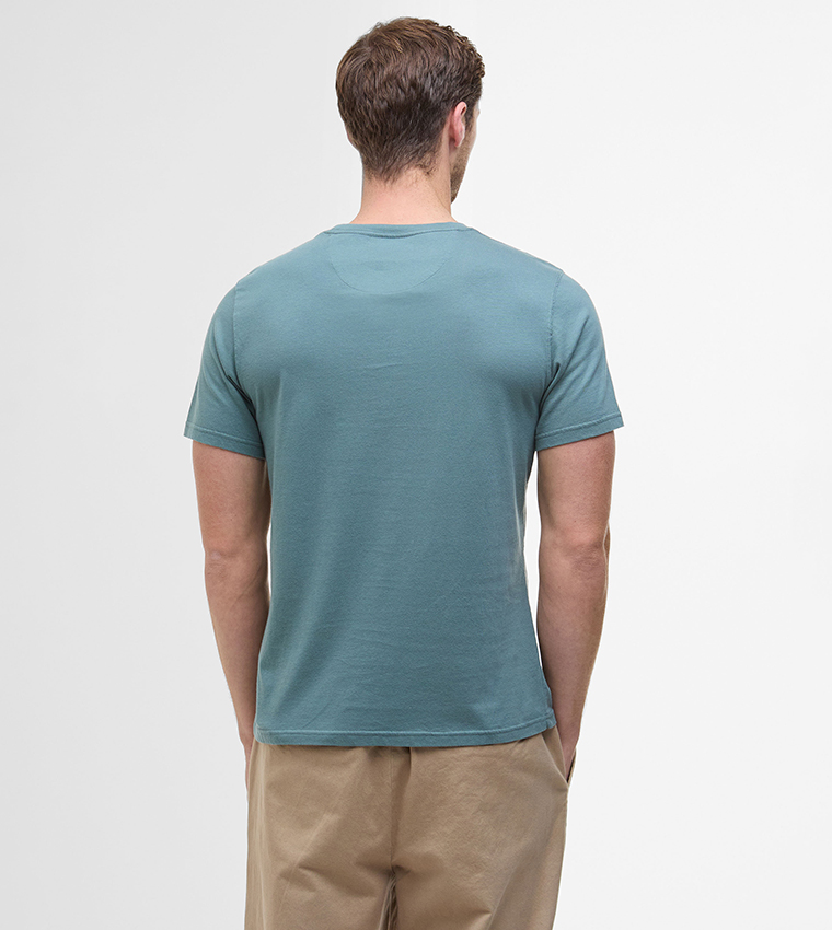 Logo Embroidered Tartan Crew Neck T-Shirt