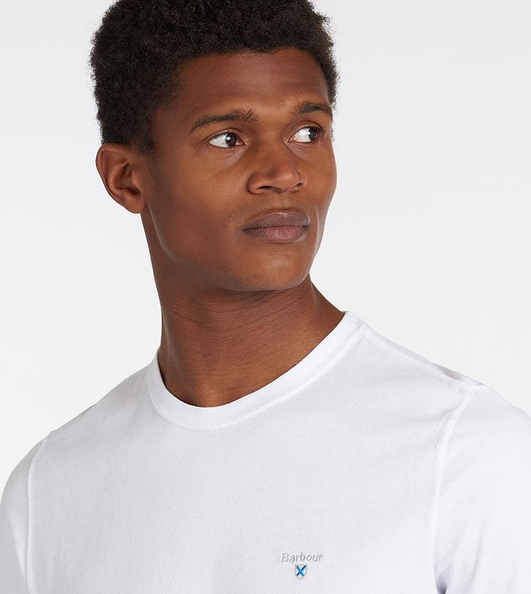 Logo Embroidered Tartan Crew Neck T-Shirt