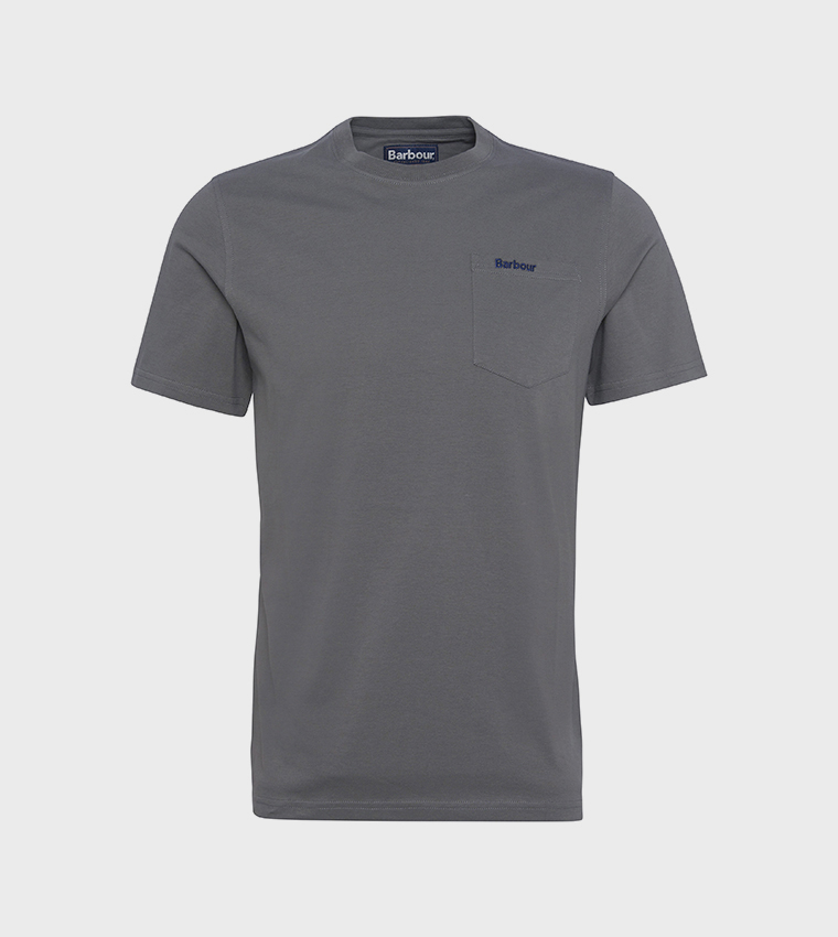 تيشيرت بياقة مستديرة بشعار مطرز 