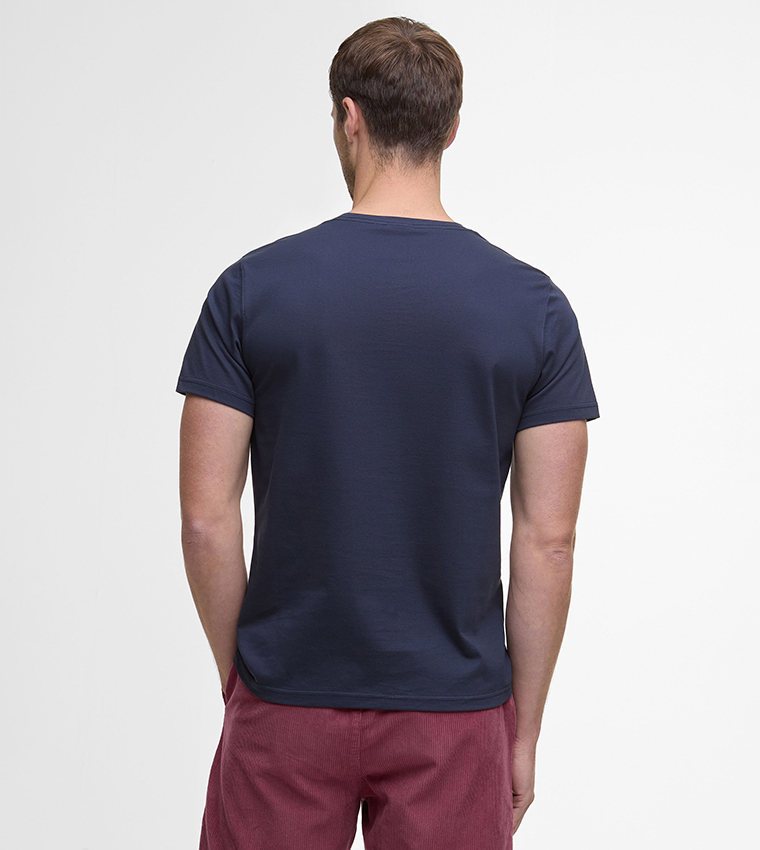 Logo Embroidered Tartan Crew Neck T-Shirt