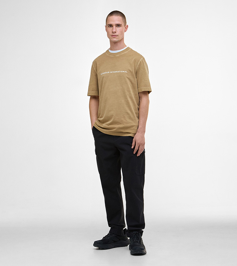 PERKINS Logo Printed Crew Neck T-Shirt