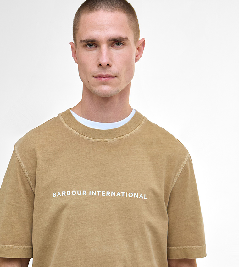 PERKINS Logo Printed Crew Neck T-Shirt