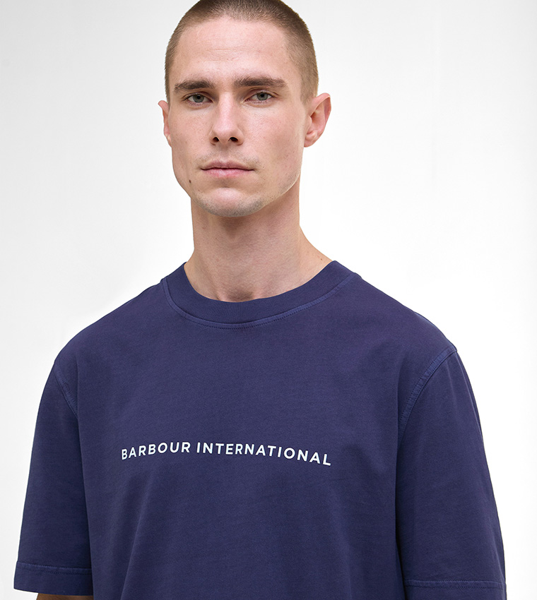 PERKINS Logo Printed Crew Neck T-Shirt