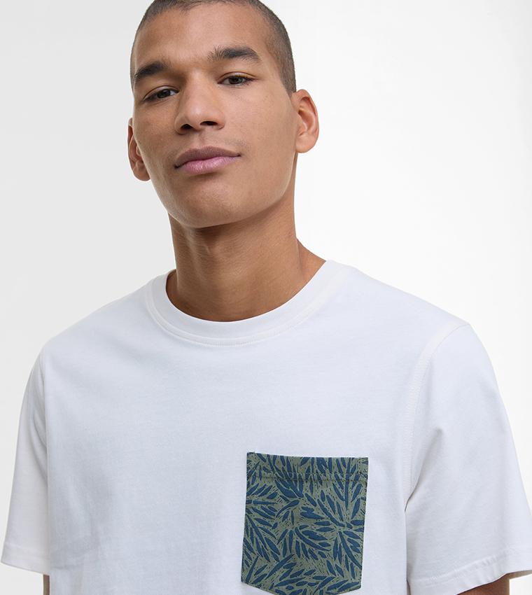 JACKSTONE Contrast Pocket Crew Neck T-Shirt