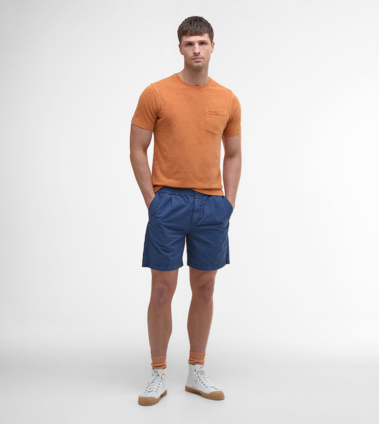 PIGMENT-DYED Pocket Detail Crew Neck T-Shirt