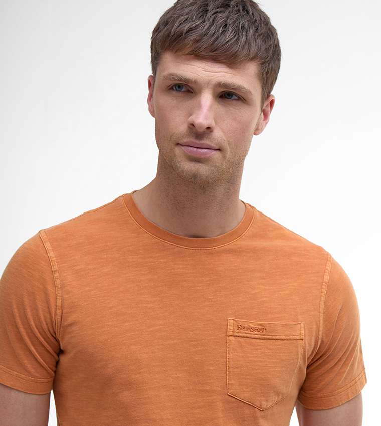 PIGMENT-DYED Pocket Detail Crew Neck T-Shirt
