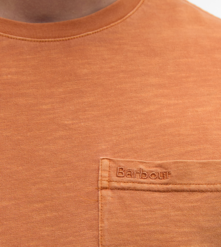 PIGMENT-DYED Pocket Detail Crew Neck T-Shirt