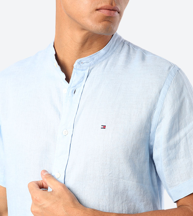 Mandarin collar deals shirt tommy hilfiger