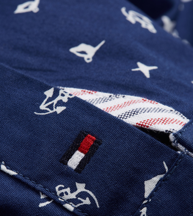 Buy Tommy Hilfiger Nautical Flag Print Slim Fit Shirt In Blue 