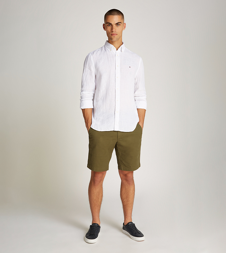 Pigment Dye Long Sleeves Linen Shirt