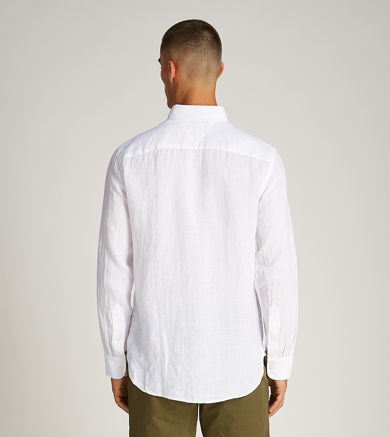 Pigment Dye Long Sleeves Linen Shirt