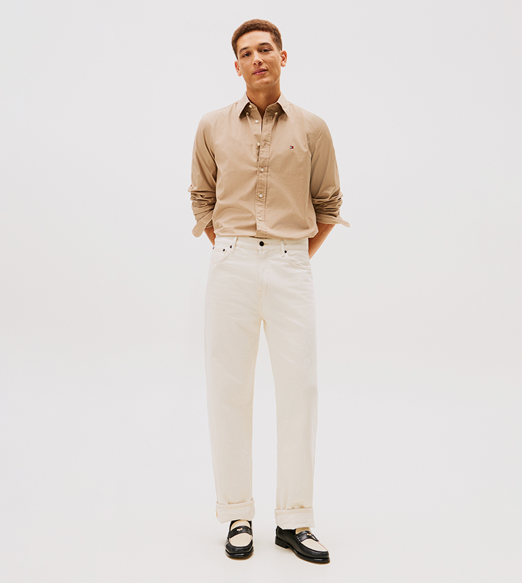 Logo Detail Long Sleeves Flex Poplin Shirt