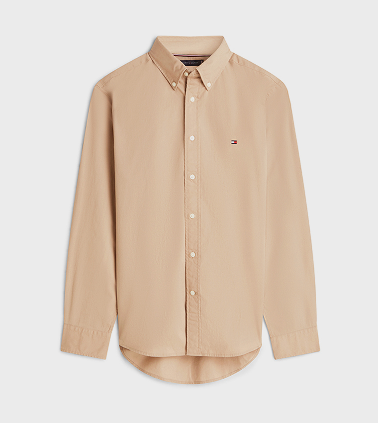 Logo Detail Long Sleeves Flex Poplin Shirt