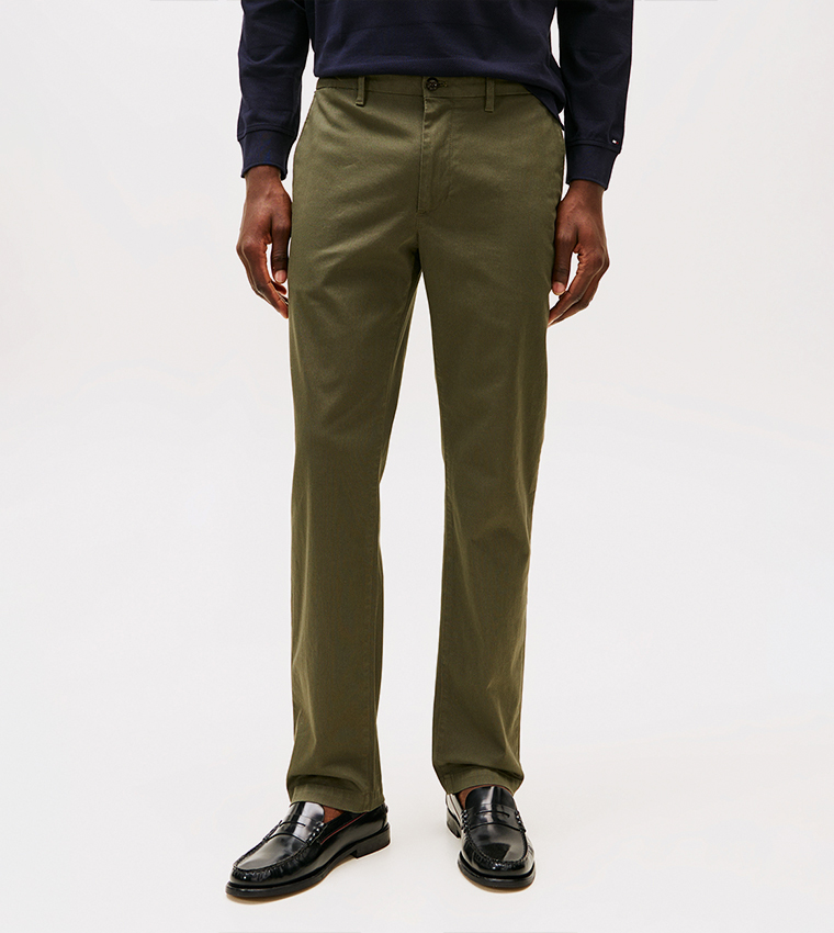 Mens Chinos Tommy Hilfiger Green Chinos Buy Tommy Hilfiger Solid