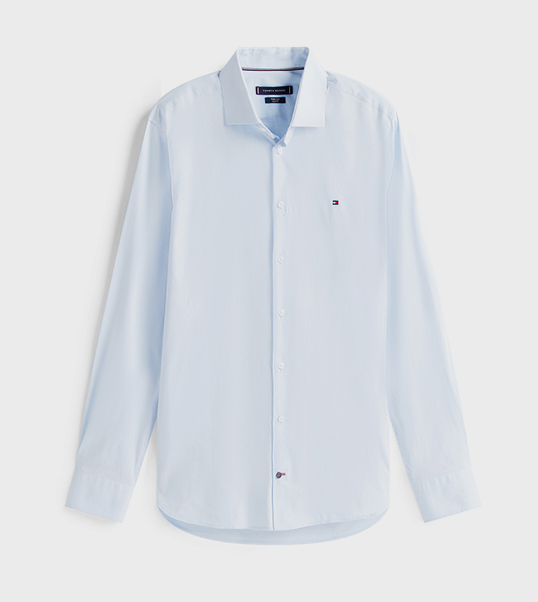 قميص بوبلين كم طويل