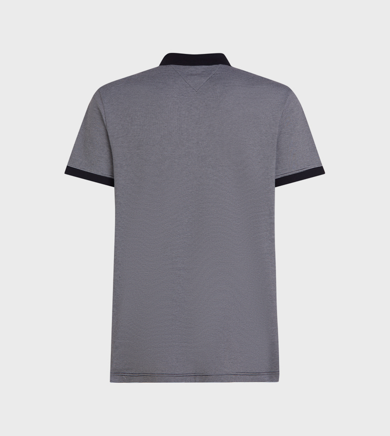 Striped Interlock Short Sleeves Polo T-Shirt