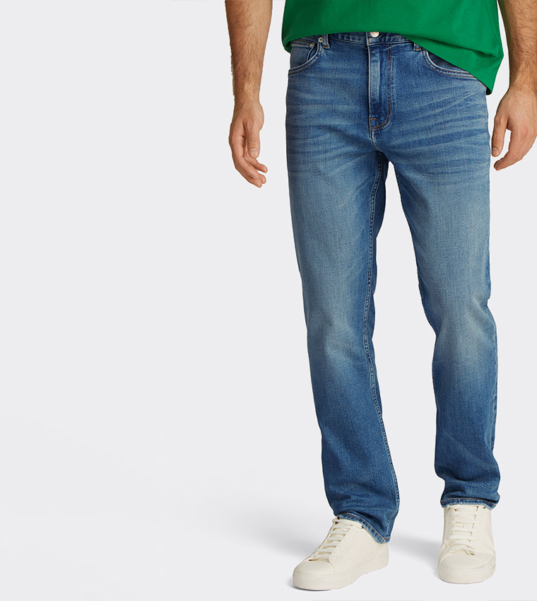 DENTON Washed Straight Fit Jeans