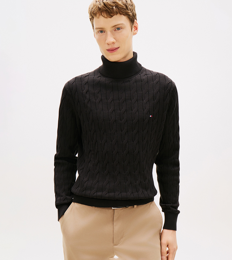Cable Knit Turtleneck Sweater