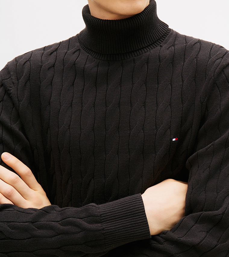 Cable Knit Turtleneck Sweater
