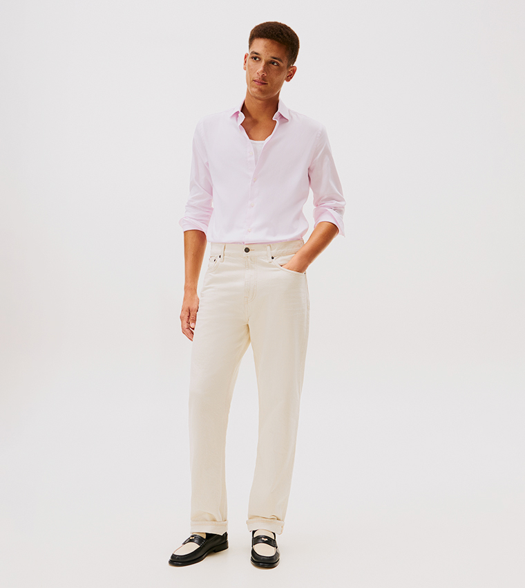 قميص سادة كم طويل