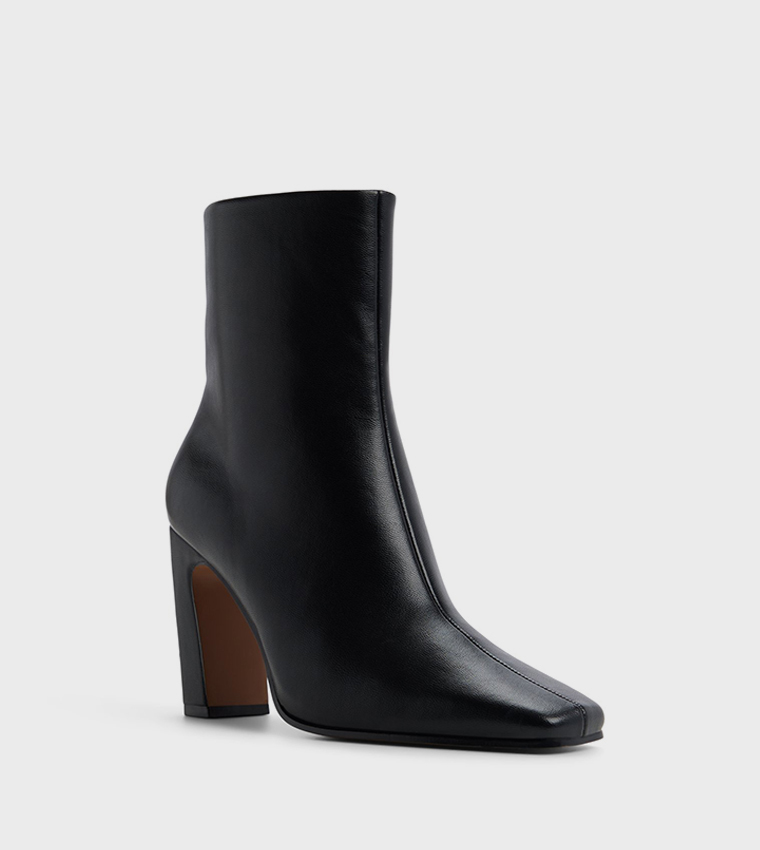MYAA Flared Heel Ankle Boots