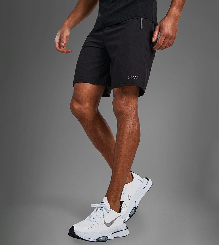 Printed Zippered Pocket Detail Shorts